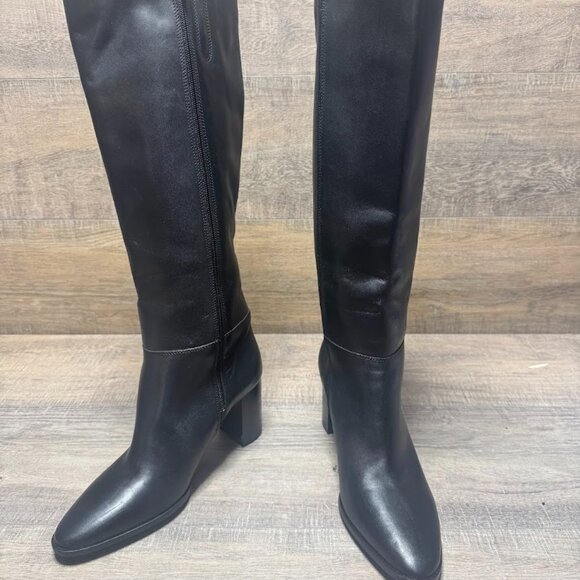 Lamica Sondra Black Italian Leather Over The Knee Boots Women's Size EU 39 - Picture 1 of 6